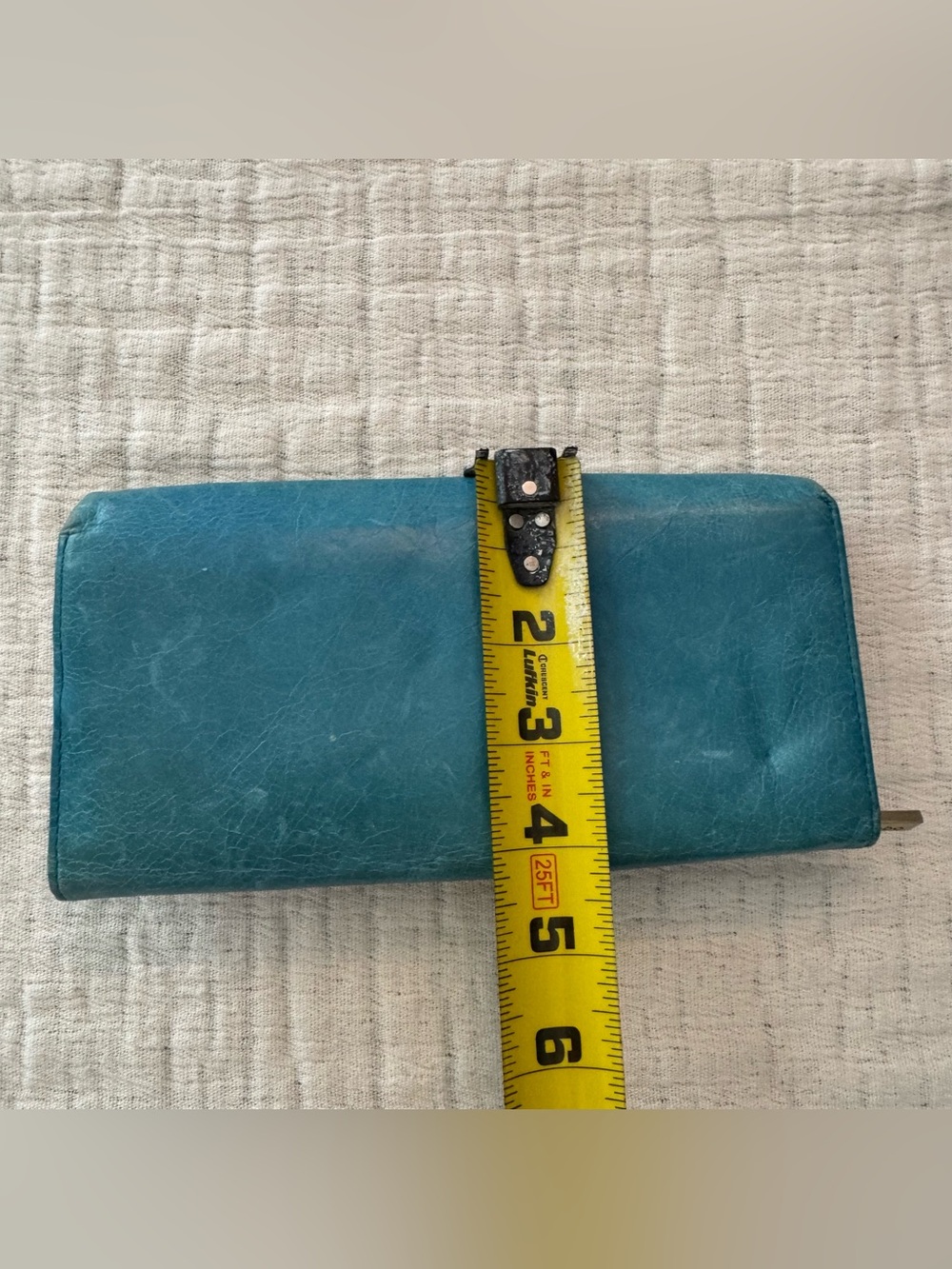 Hobo International Lauren Wallet Clutch Double Frame Light Blue Leather - Picture 8 of 8